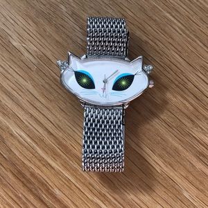 Stainless steal French kitty watch